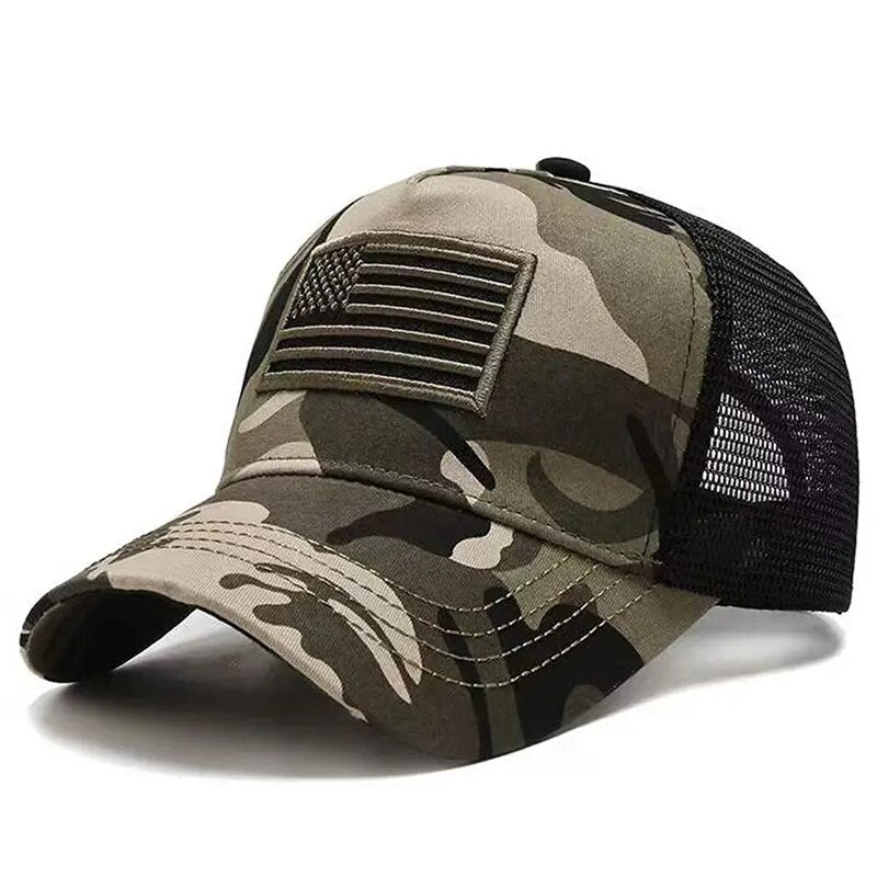 USA Flag Mesh Baseball Cap Summer Breathable Hat Men Women Tactical Hats Unisex Hip Hop Caps Outdoor Sport Trucker Hats