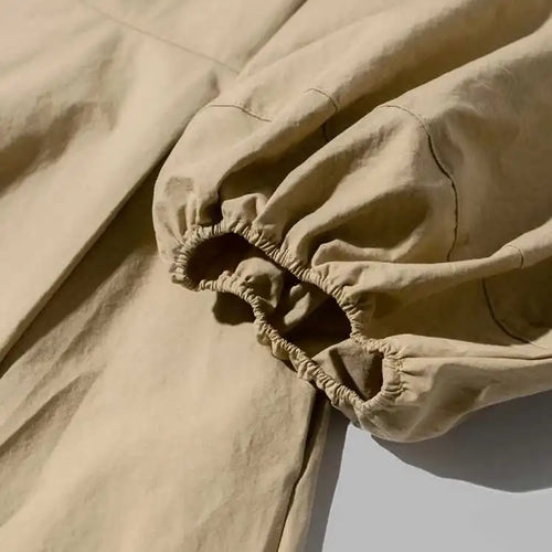 Load image into Gallery viewer, Women Kahki Elegant Big Size Long Dress New V-Neck Long Lantern Sleeve Loose Fit Fashion Tide Spring Autumn 2025  1DH0488
