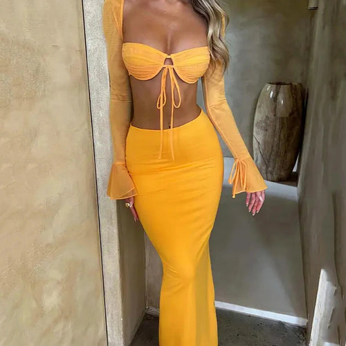 Load image into Gallery viewer, Thickened Fabric Sexy Maxi Skirt Women 2023 Autumn Winter New Solid High Waist Skinny Club Party Long Skirt Elegant
