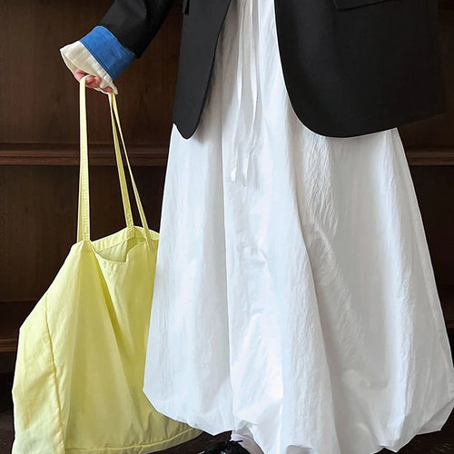 Load image into Gallery viewer, High Elastic Waist White Drawstring Shaped Casual Bud Half-body Skirt Women Fashion Tide New Spring Autumn 2025 1DH9556
