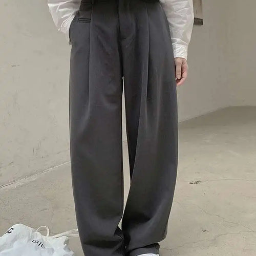 Load image into Gallery viewer, High Waist Gray Brief Pleated Long Wide Leg Elegant Pants New Trousers Women Fashion Tide Spring Autumn 2025 1DH8360
