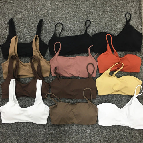 Load image into Gallery viewer, Women Nude Underwear Sports Bras Fitness Yoga Running Jogging Gym Wear Stretch Padded Sling Sport Top Athletic Vest Yoga Bra

