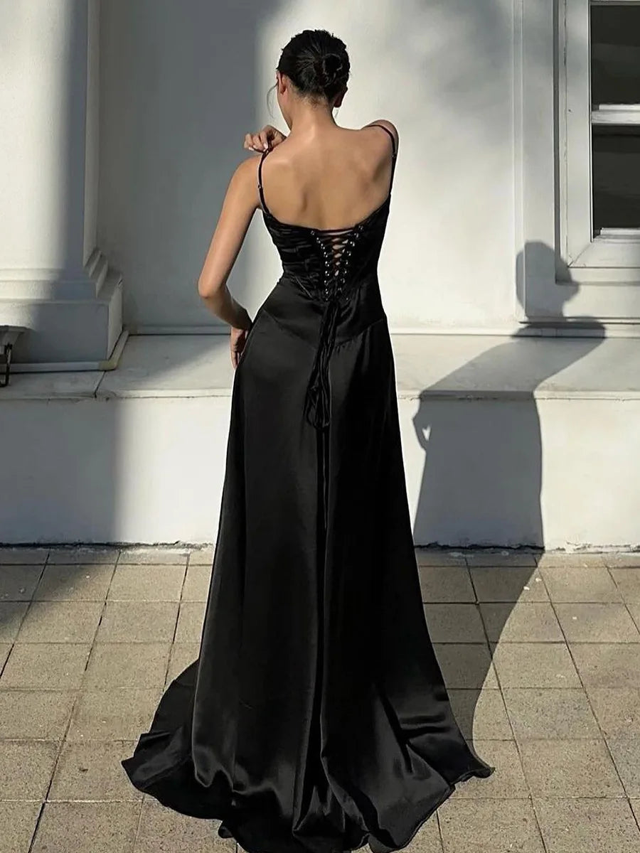 Sexy Camisole Slim Backless Long Dress For Women Elegant Sleeveless Party Club Evening Dress Summer New 2025 Vestidos