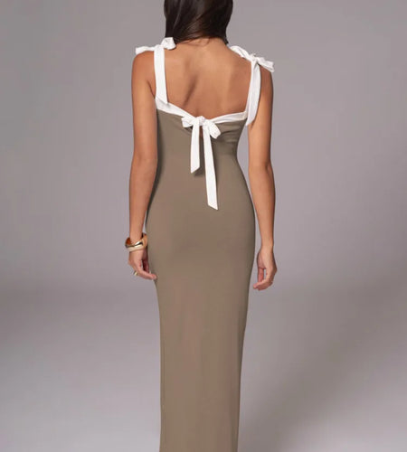 Elegant Sleeveless Elastic Slim Evening Dress Female Sexy Square Neck Backless Long Dress Autumn/Winter 2024 Vestido