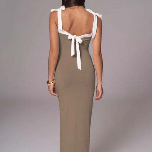 Load image into Gallery viewer, Elegant Sleeveless Elastic Slim Evening Dress Female Sexy Square Neck Backless Long Dress Autumn/Winter 2024 Vestido
