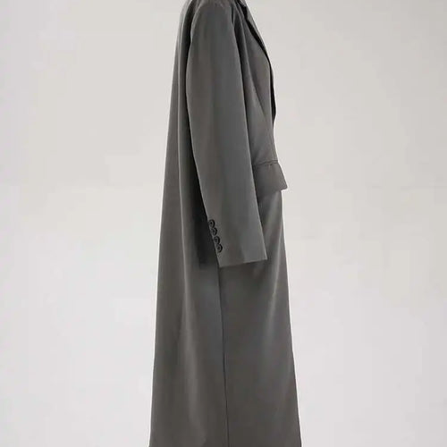 Load image into Gallery viewer, Women Gray Button Design Big Size Long Elegant Blazer New Lapel Long Sleeve Jacket Fashion Tide Spring Autumn 2025 CPDB250
