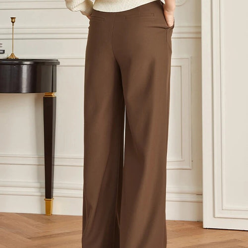 Load image into Gallery viewer, Solid Casual Loose Patchwork Button Pants For Women High Waist Minimalist Temperament Wide Leg Pant Female Fashion
