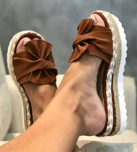 Slippers Women Sandals Platform Sandals Shoes Women Bow 2022 Summer Sandals Slipper Indoor Outdoor Flip-flops Beach Shoes Female