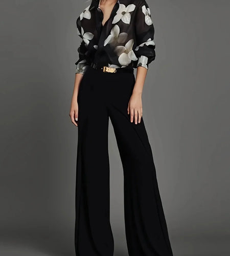 Spring Summer Long Sleeves Loose Floral Printed Lapel Blouses 2024 New Casual Button Office Shirts For Urban Lady