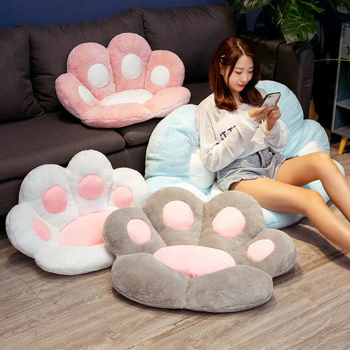 Load image into Gallery viewer, 60*70cm Bear Cat Paw Plush Seat Cushion Ins Lovely Home Decoration Floor Mat Stuffed Soft Chair Rest Cushion Dolls
