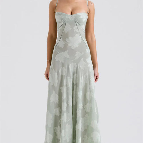 Load image into Gallery viewer, Elegant Print Backless Maxi Dress For Women Fashion New Spaghetti Strap Sleeveless Loose A-line Club Party Long Dress
