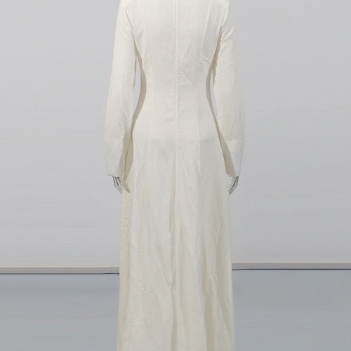 Load image into Gallery viewer, Solid Slimming Side Split Dresses for Women High Neck Long Sleeves Tunic Minimalist Chic Dress Female Clothing New
