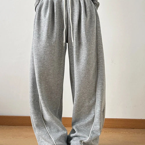 Load image into Gallery viewer, High Elastic Waist Drawstring Color-block Long Wide Leg Pants New Trousers Women Fashion Tide Spring Autumn 2025 1DH9621
