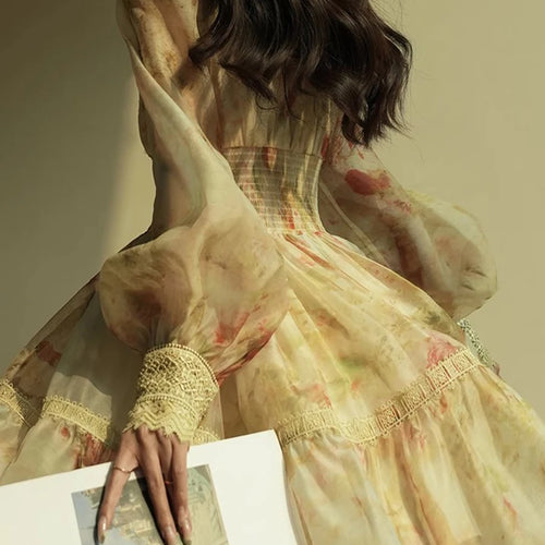 Load image into Gallery viewer, Hit Color Loose Dresses For Women V Neck Long Sleeve High Waist Temperament Mini Dress Female Fashion Style Clothes
