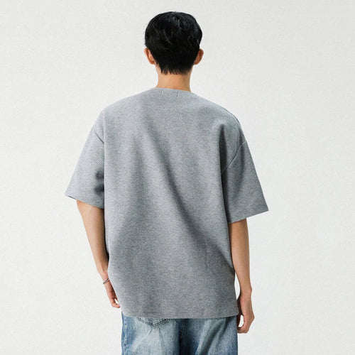 Load image into Gallery viewer, Male T-shirt New American Style Half Zippper Solid Color Short Sleeved T-shirts Casual Loose Trendy Men Summer 9W1294
