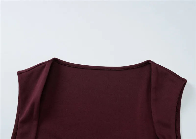 Square Collar Sleeveless Sexy Maxi Dress For Woman Fashion Spring Summer New High Waist Bodycon Club Party Long Dress