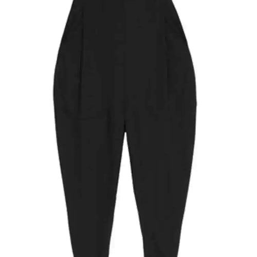 Load image into Gallery viewer, Spring Autumn High Elastic Waist Black Leisure Pocket Stitch Loose Harem Pants Women Trousers Fashion Tide JW997
