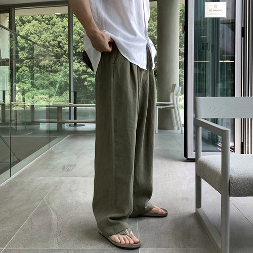 Load image into Gallery viewer, Korean Style Men's Causal Pants Straight Trendy Handsome Loose Trousers Wide Leg Solid Color Male Bottom Fashion 9W1852
