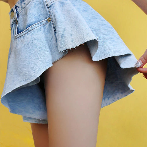 Load image into Gallery viewer, Sexy Denim Shorts For Women High Waist Solid Minimalist Fold Pleated Short Pants Female Korean Fashion Clothing
