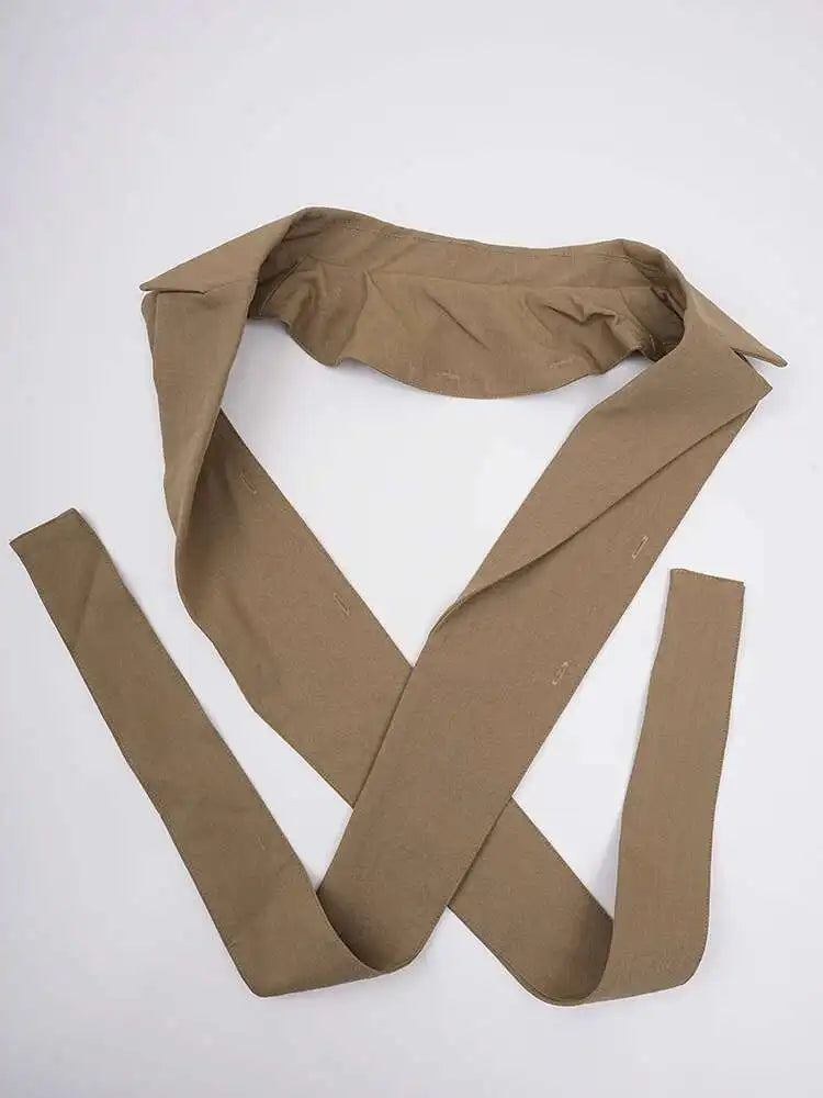 Women Khaki Belted Big Size Long Elegant Trench New V-neck Long Sleeve Windbreaker Fashion Tide Spring Autumn 2025 7AB252