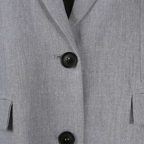 Load image into Gallery viewer, Women Gray Single Breasted Big Size Long Blazer New Lapel Long Sleeve Jacket Fashion Tide Spring Autumn 2025 1LD2132
