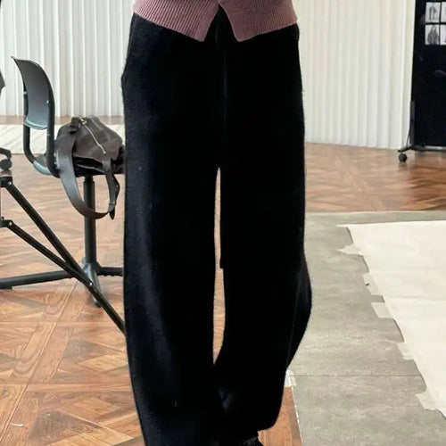 Load image into Gallery viewer, High Elastic Waist Beige 36% Wool Long Knitting Wide Leg Pants New Trousers Women Fashion Tide Autumn Winter 2025 1DH8230
