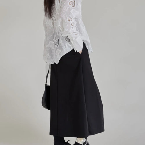 Load image into Gallery viewer, High Waist Black Irregular Slit Hem Spliced Elegant Half-body Skirt Women Fashion Tide New Spring Autumn 2025 1DH9887
