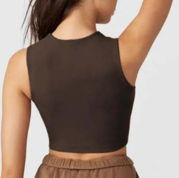 Nude Pad Yuma Nylon Pad Women Vintage Windbreaker Sport Bra Skin Tank Sports Running Vest Fitness Yoga Sleeve Crop Tops