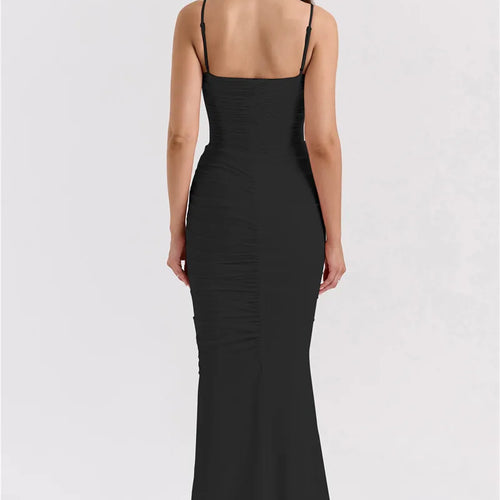Load image into Gallery viewer, Bow Spaghetti Strap Sexy Maxi Dress For Women Gown Elegant Off-shoulder Sleeveless Backless Evening Club Party Dress

