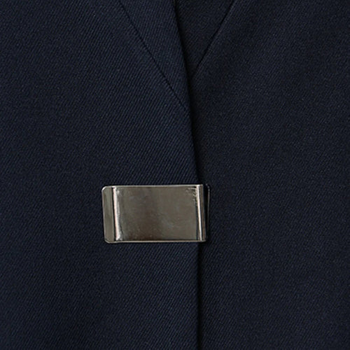 Load image into Gallery viewer, Women Navy Blue Elegant Long Shaped Blazer New Stand Collar Long Sleeve Jacket Fashion Tide Spring Autumn 2025 1DH3989
