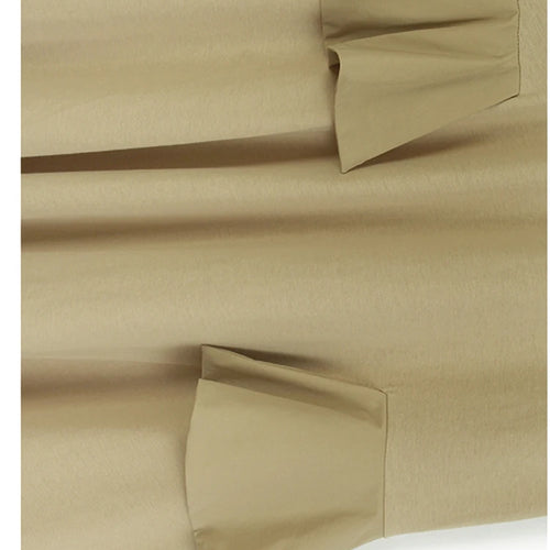 Load image into Gallery viewer, Women Khaki Ruffles Spliced Big Size Midi Dress New Round Neck Short Sleeve Fashion Tide Spring Summer 2025 1DJ1197
