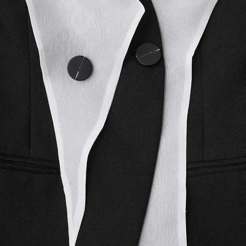 Load image into Gallery viewer, Women White Black Color-block Chiffon Elegant Blazer New Lapel Long Sleeve Jacket Fashion Tide Spring Autumn 2025 CPDB137
