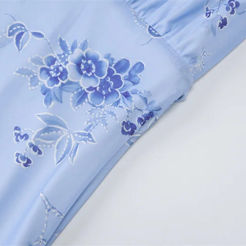 Load image into Gallery viewer, Summer Backless Print Maxi Dress Women Beach Holiday Gown Elegant Halter Deep V Neck Sleeveless Bodycon Long Dress
