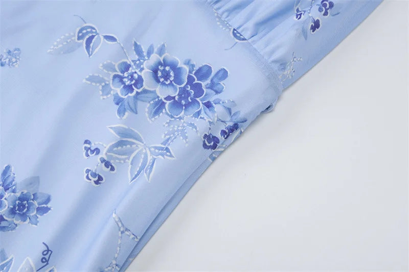 Summer Backless Print Maxi Dress Women Beach Holiday Gown Elegant Halter Deep V Neck Sleeveless Bodycon Long Dress