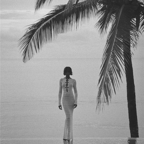 Load image into Gallery viewer, Hollow Out Knit Sexy Maxi Dress Women Fashion See Through Smock Dress Elegant Long Sleeve Backless Fishtail Dress
