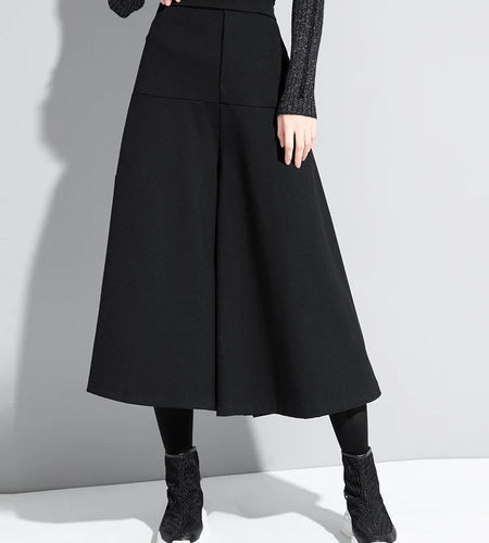 High Elastic Waist Black Brief Long Wide Leg Trousers New Loose Fit Pants Women Fashion Tide Spring Autumn 2025 1DA610