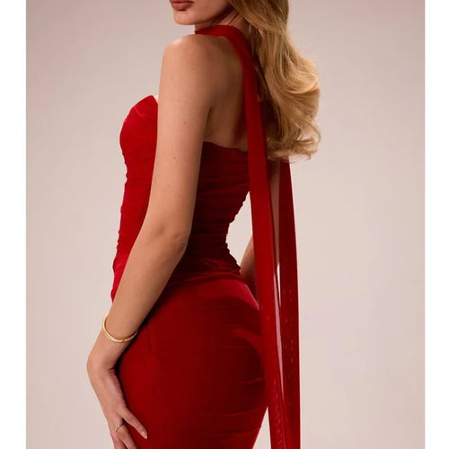 Load image into Gallery viewer, Elegant Strapless Top Half Long Skirt Set Women Sexy Backless Scarf Two-piece Set Party Club Evening Dress Spring 2025
