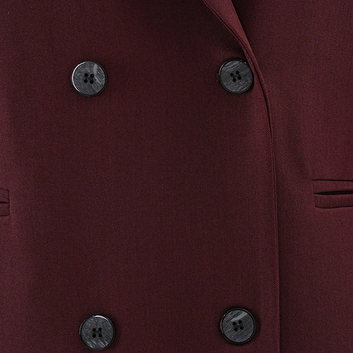 Load image into Gallery viewer, Women Wine Red Double Breasted Big Size Long Blazer New Lapel Long Sleeve Jacket Fashion Tide Spring Autumn 2025  2DB1253
