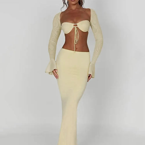 Load image into Gallery viewer, Thickened Fabric Sexy Maxi Skirt Women 2023 Autumn Winter New Solid High Waist Skinny Club Party Long Skirt Elegant
