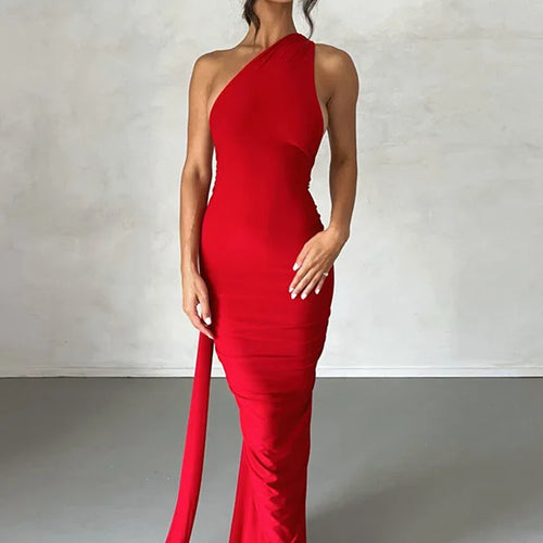 Load image into Gallery viewer, Sexy Backless Hanging Neck Bodycon Evening Dress For Women Strapless Max Female Dress Charming Club Party Prom Dress
