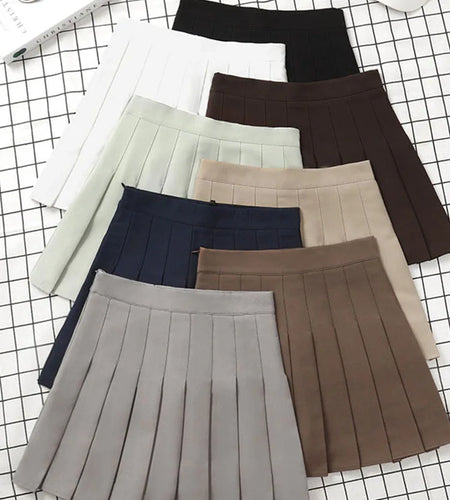 Brown Skirt Ladies 2025 Summer Clothes Women's High Waist Harajuku Korean Style Black Mini Pleated Skirt For School Girl Uniform