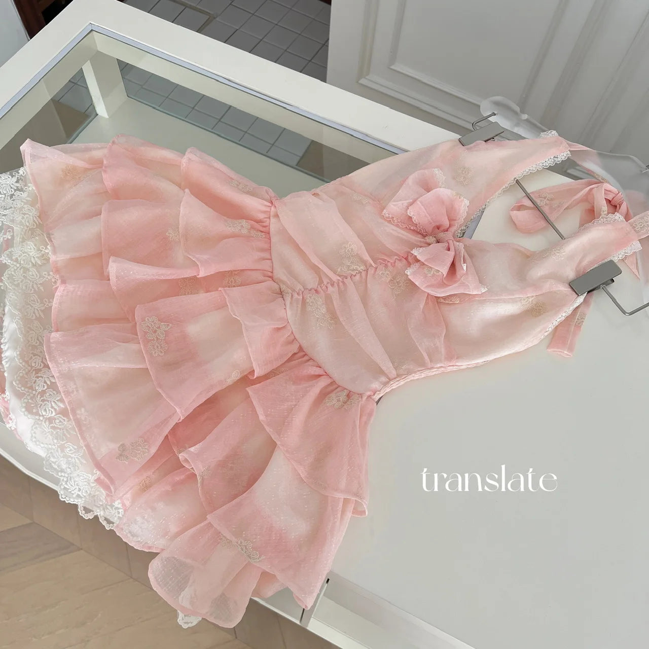 Summer French Pink Patchwork Lace Backless Halter Bandage Short Dres Women Vintage Elegant Sexy Club Sleeveless Party Cake Dress