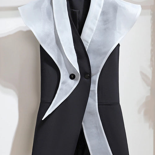 Load image into Gallery viewer, Hit Color Slimming Waistcoats For Women V Neck Sleeveless Tunic Temperament Coats Female Fashion Style Clothes New
