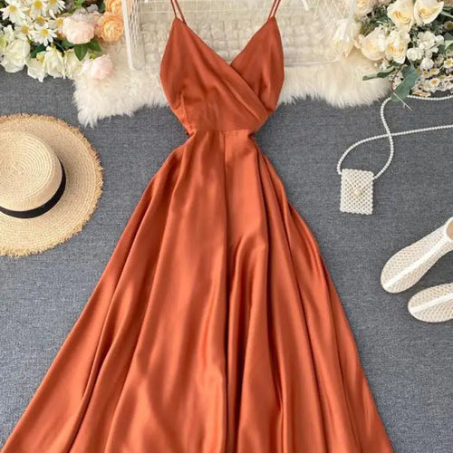 Load image into Gallery viewer, Evening Party Women Dress Cross V Neck Sexy Off Shoulder Beach Style Spaghetti Strap Dress Slim Backless Sexy Robe Femme Holiday
