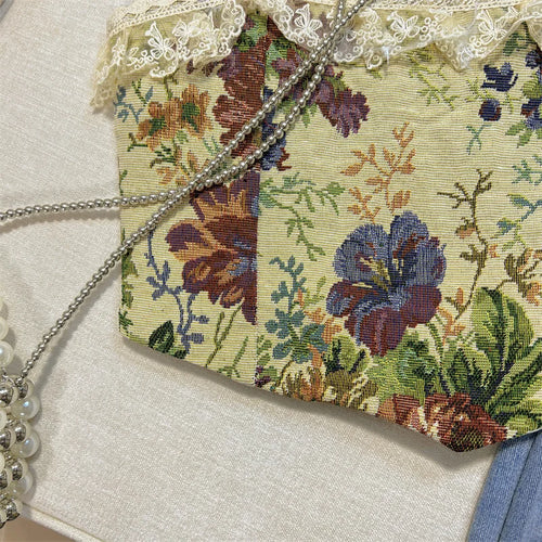 Load image into Gallery viewer, Retro Lace Painting Flower Print Tank Tops Summer Camisole Women's Elegant Slim Asymmetrical Short Slip Vest Sexy Club Y2k Boho
