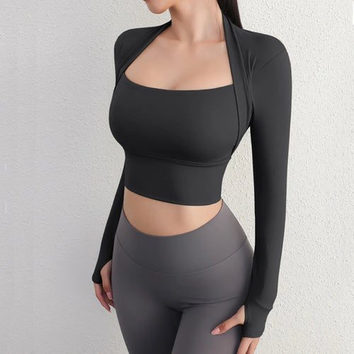 Load image into Gallery viewer, 2025 Pad Nylon Long Sleeve Gym Yoga Shirts Women Gym Crop Tops Sports Fleece Top Running T-Shirts Fitness Workout Yoga Clothing
