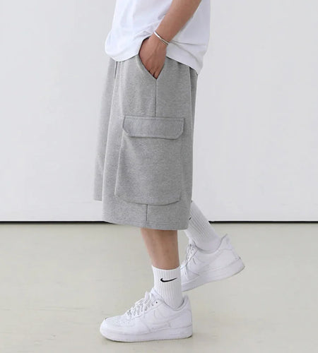 Men's Cargo Shorts New Summer Loose Solid Color Design Pants Korean Multi Pockets Stylish Niche Trendy Male Shorts 9W1640