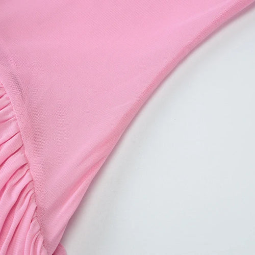 Load image into Gallery viewer, Scarf Collar Backless Sexy Maxi Dress For Women Gown Pink Strapless Off-shoulder Backless Mesh Long Dress Vestido
