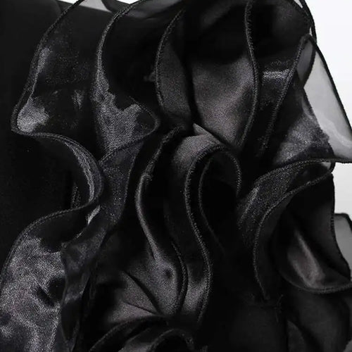 Load image into Gallery viewer, Women Black Ruffles Shaped Elegant Slim Blazer New Lapel Long Sleeve Jacket Fashion Tide Spring Autumn 2025 7AB8042
