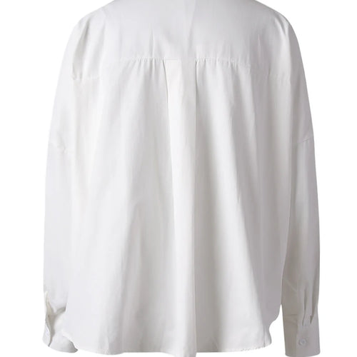 Load image into Gallery viewer, Women White Pleated Shaped Elegant Big Size Blouse New V-neck Long Sleeve Shirt Fashion Tide Spring Autumn 2025 CPG3185
